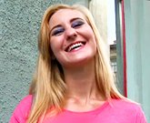 Hot blonde babe fucks a stranger in public place